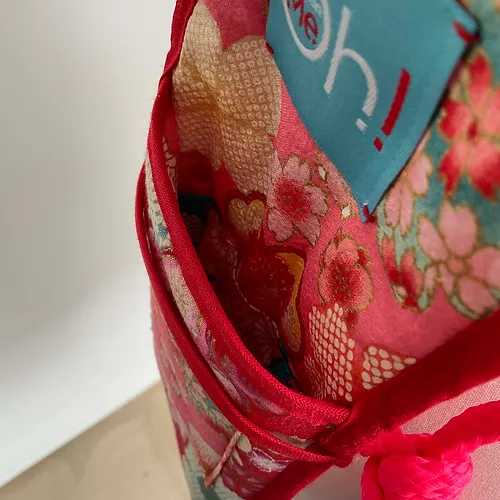 Pochette téléphone bandoulière tissus japonais sakura - Image 3