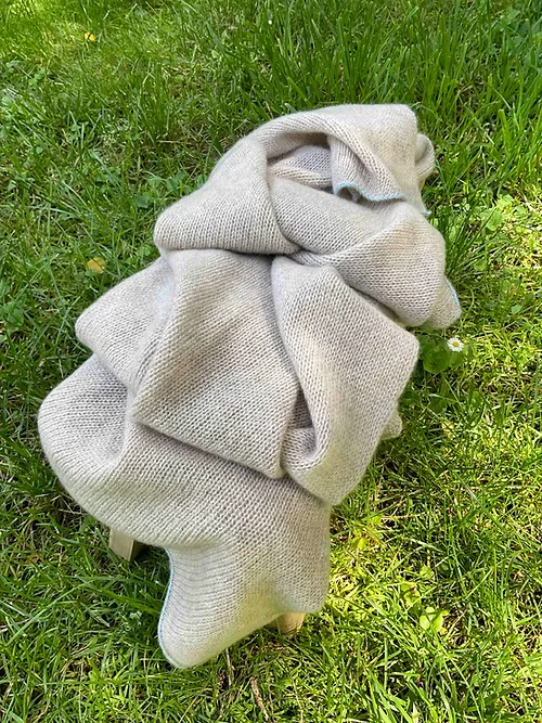 Maison Me Oh! : Couverture naissance bébé pur cachemire naturel / liseré céladon