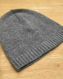 Bonnet fin pur cachemire gris flanelle
